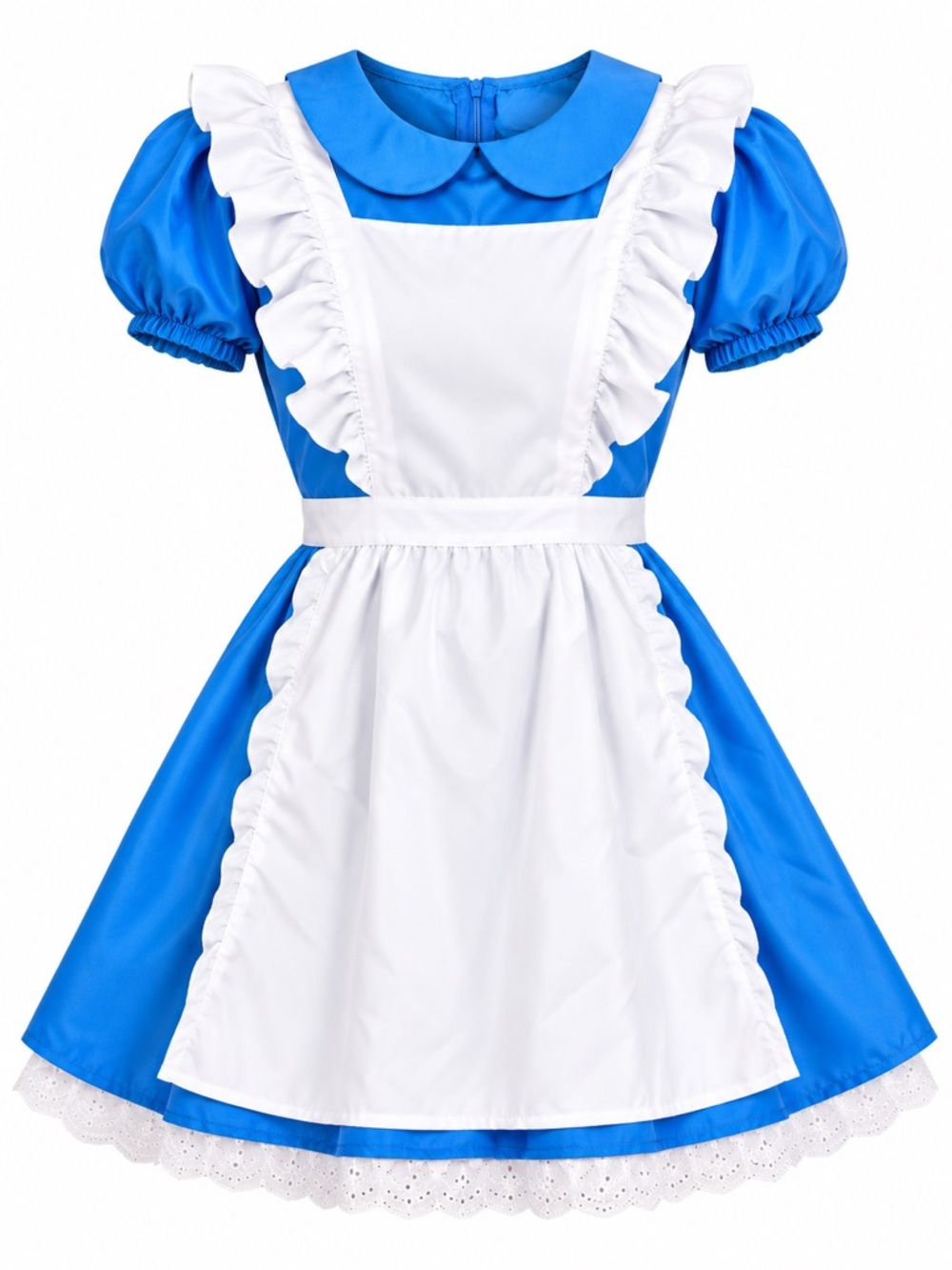 Classic Blue and White Girls' Maid Costume Dress